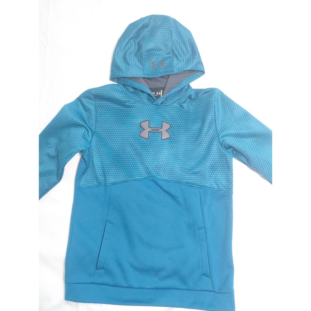 Under Armour Hoddie Mens Blue ColdGear Storm Pullover Sweatshirt YXL Boys - Picture 5 of 13